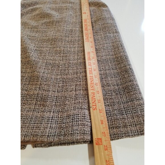 Vtg Skirt Blazer Suit Brown Tweed 5 Button Decorative Trim Faux Wrap Skirt Midi - Picture 10 of 16